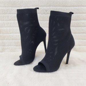 Mata Shoes Black Ankle Booties with Stiletto Heel